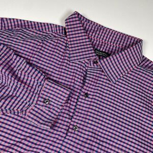 Rochester Egyptian Cotton Non-Iron Dress Shirt Pink Blue Check 2XLT or 20 38/39T